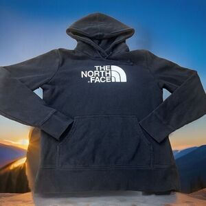 North Face Hoodie Womens Small Long Sleeve Hooded Pocket Black Hood Sweatshirt